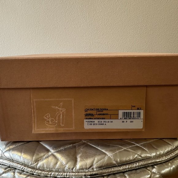 Never Worn Silver Miu Miu with Transparent Heels - Picture 5 of 6